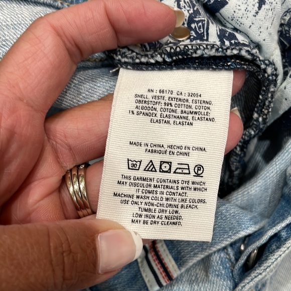 Pilcro and letterpress anthropologie Hyphen jeans Sz 28 raw hem patchwork - Picture 10 of 12